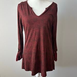 Toad & Co Red Tunic Blouse Top Hiking Outdoors Hippie Spring Lightweight Size S